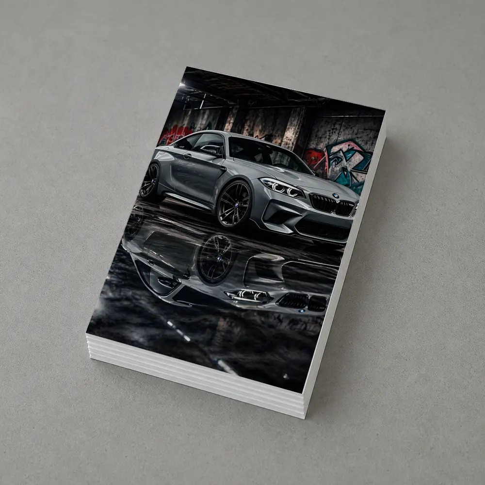 BMW M2 Gray Coupe Urban Garage Setting – Postcards