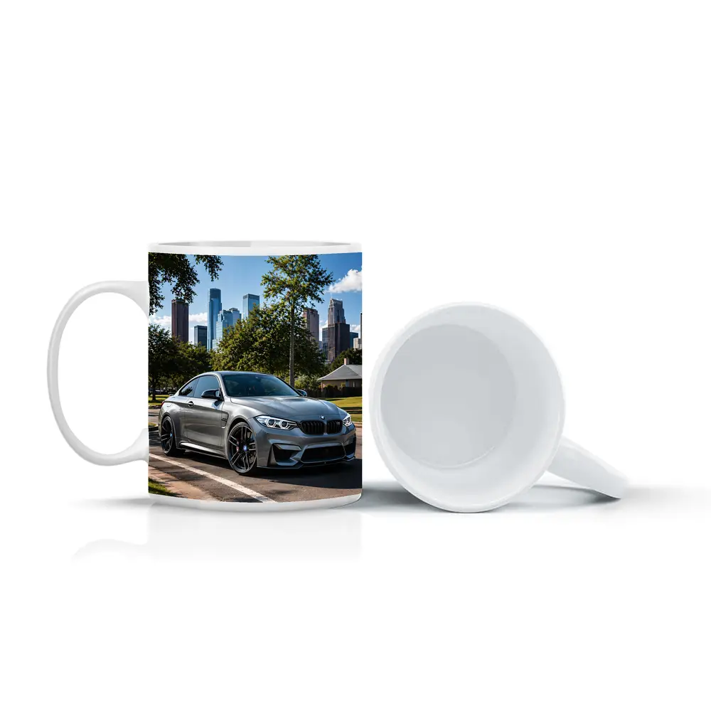 BMW M4 Gray Coupe City Skyline – Mugs