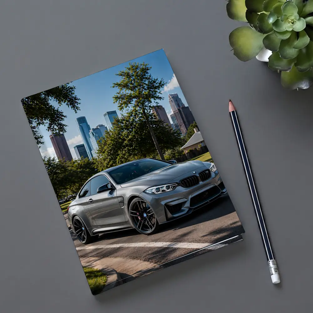 BMW M4 Gray Coupe City Skyline – Notebooks
