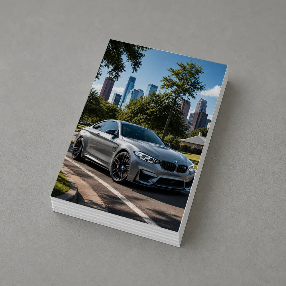 BMW M4 Gray Coupe City Skyline – Postcards