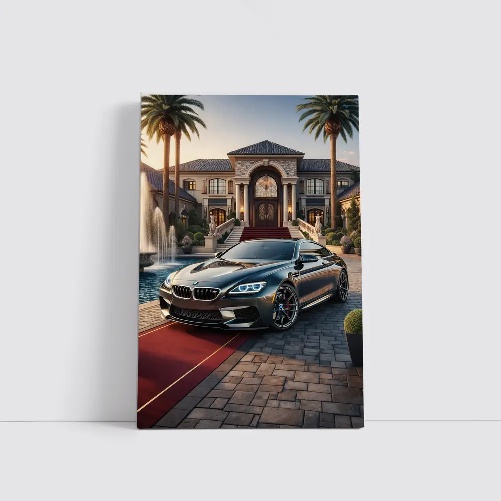 BMW M6 Grand Coupe Luxury Mansion Driveway – Wall Art