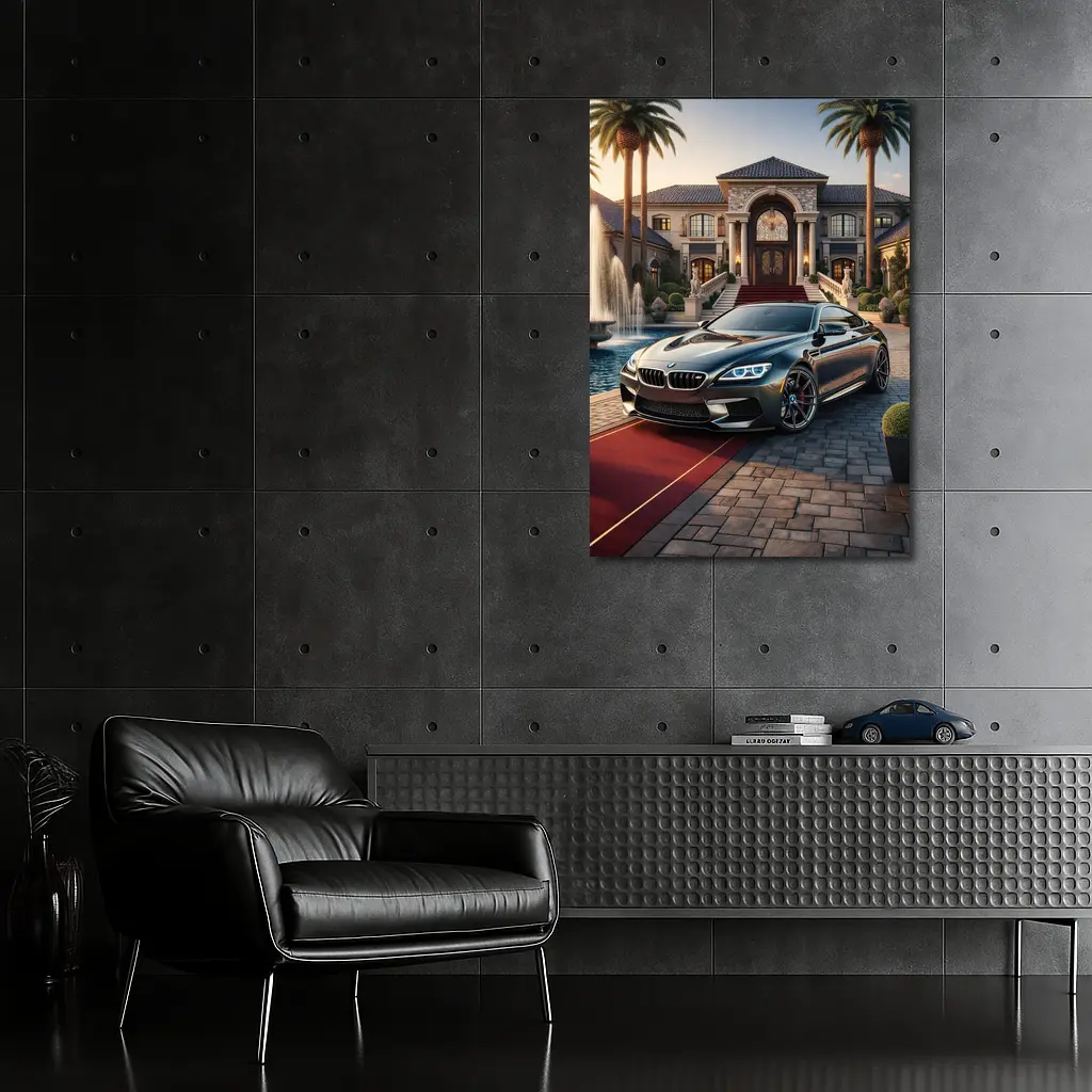BMW M6 Grand Coupe Luxury Mansion Driveway – Wall Art