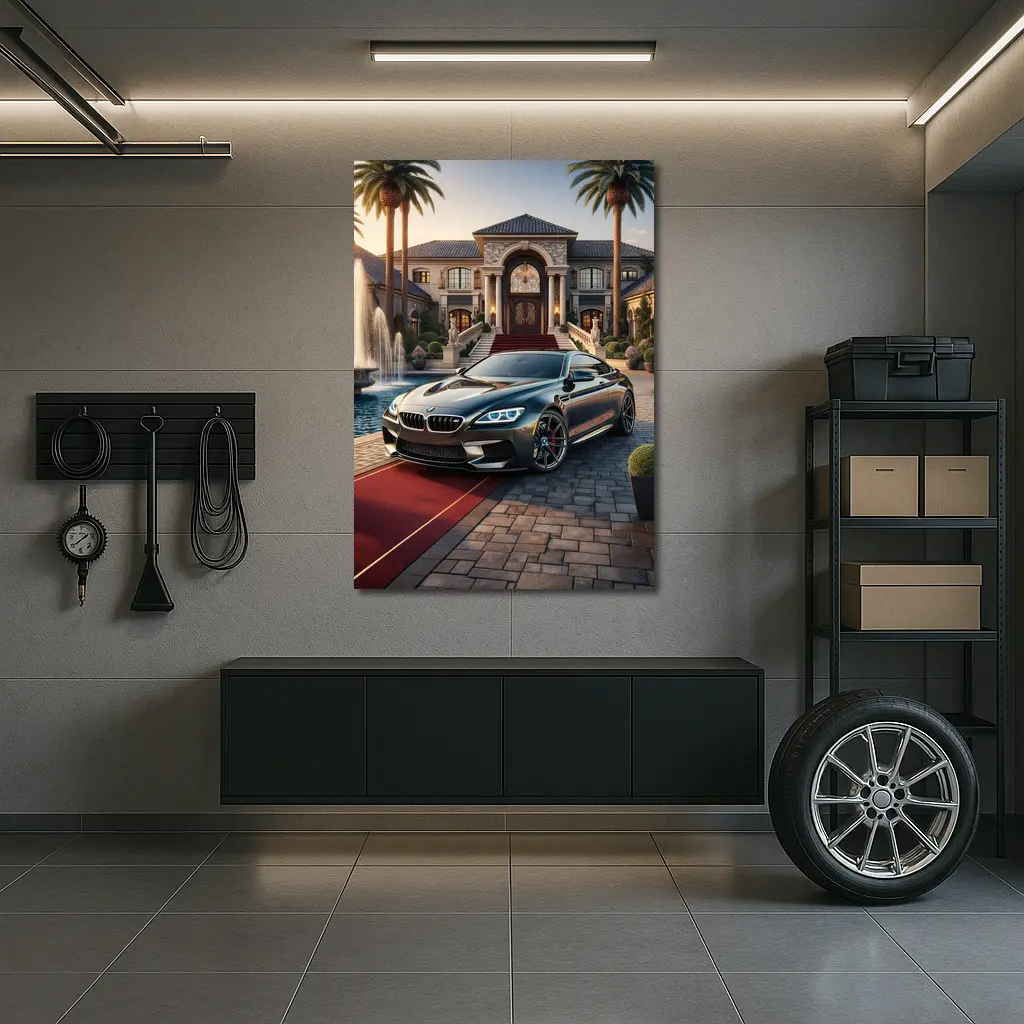 BMW M6 Grand Coupe Luxury Mansion Driveway – Wall Art