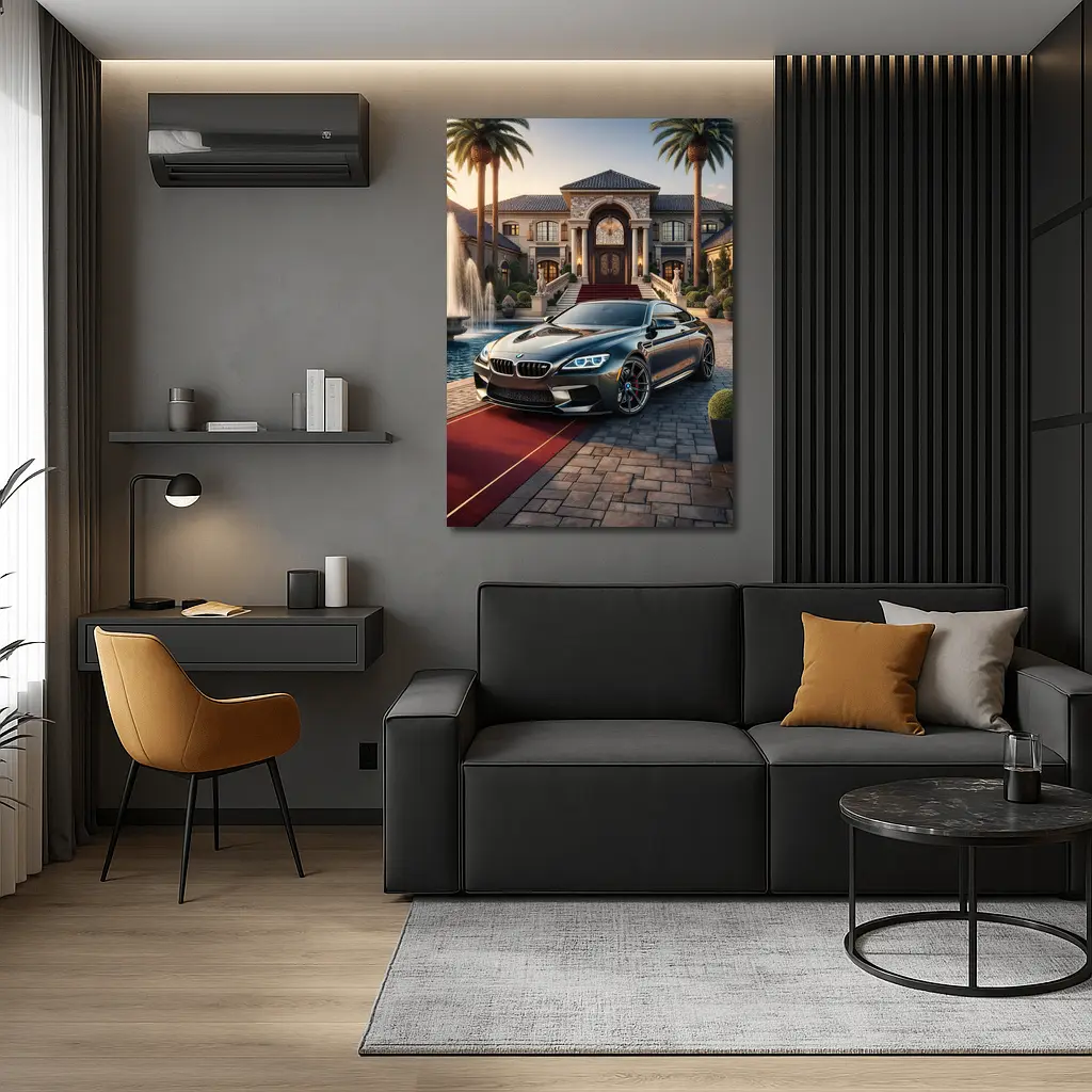 BMW M6 Grand Coupe Luxury Mansion Driveway – Wall Art