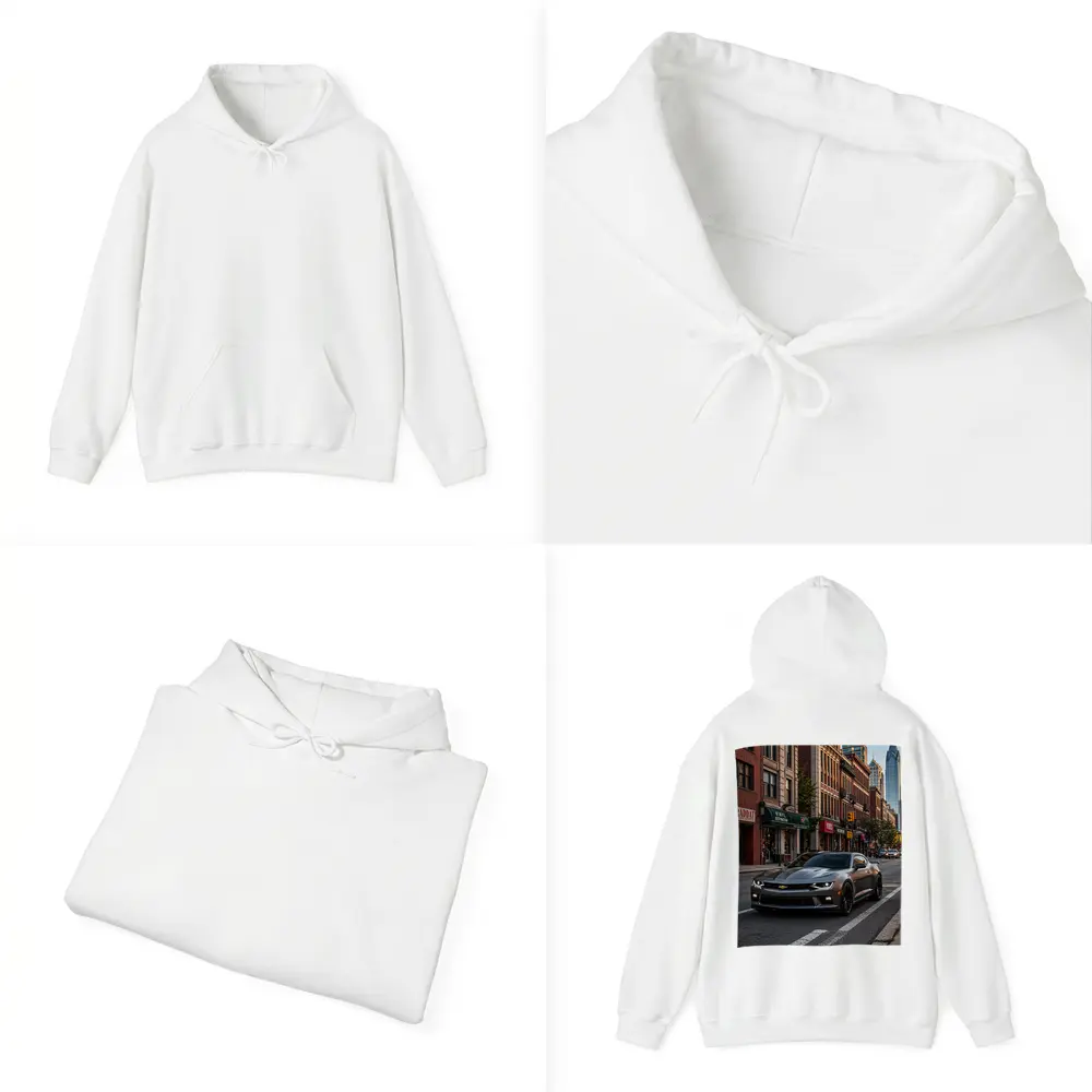 Gray Chevrolet Camaro City Street Scene – Hoodies