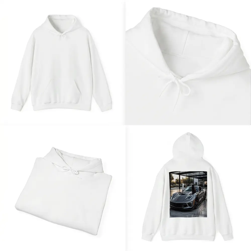 Gray Chevrolet Corvette ZR1 Black Cat – Hoodies