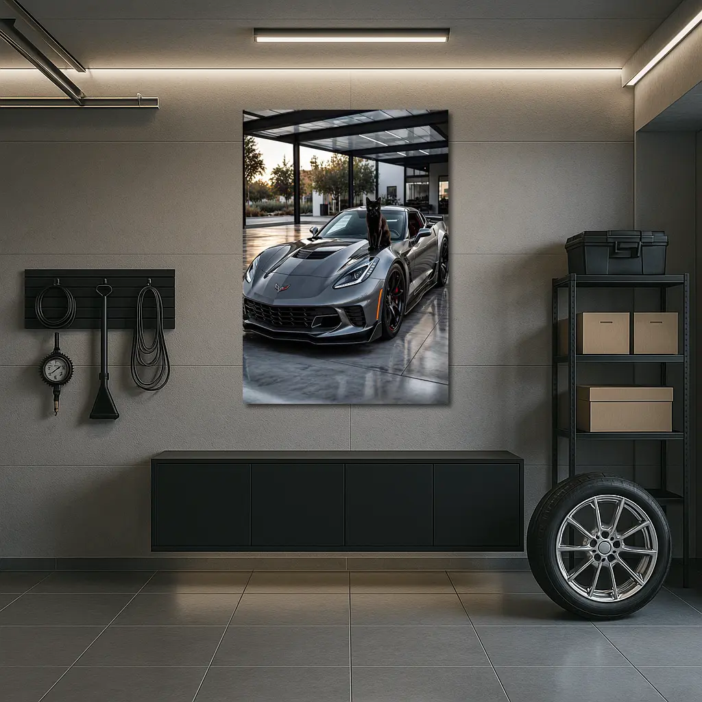 Gray Chevrolet Corvette ZR1 Black Cat – Wall Art