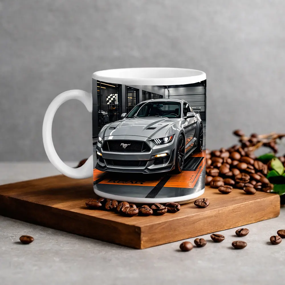 Ford Mustang GT Silver Track Garage – Mugs
