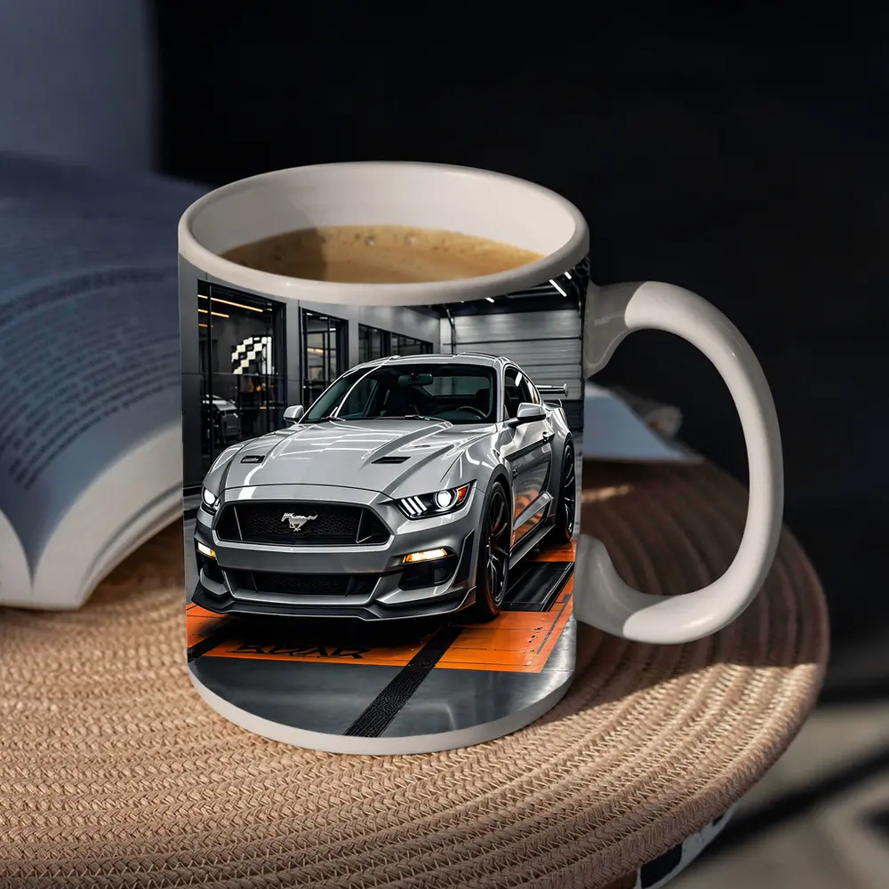 Ford Mustang GT Silver Track Garage – Mugs