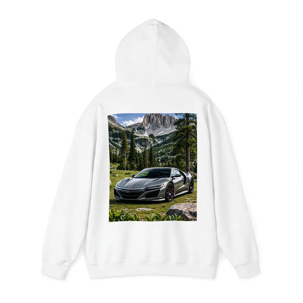 Honda NSX Silver Supercar Mountain Forest – Hoodies