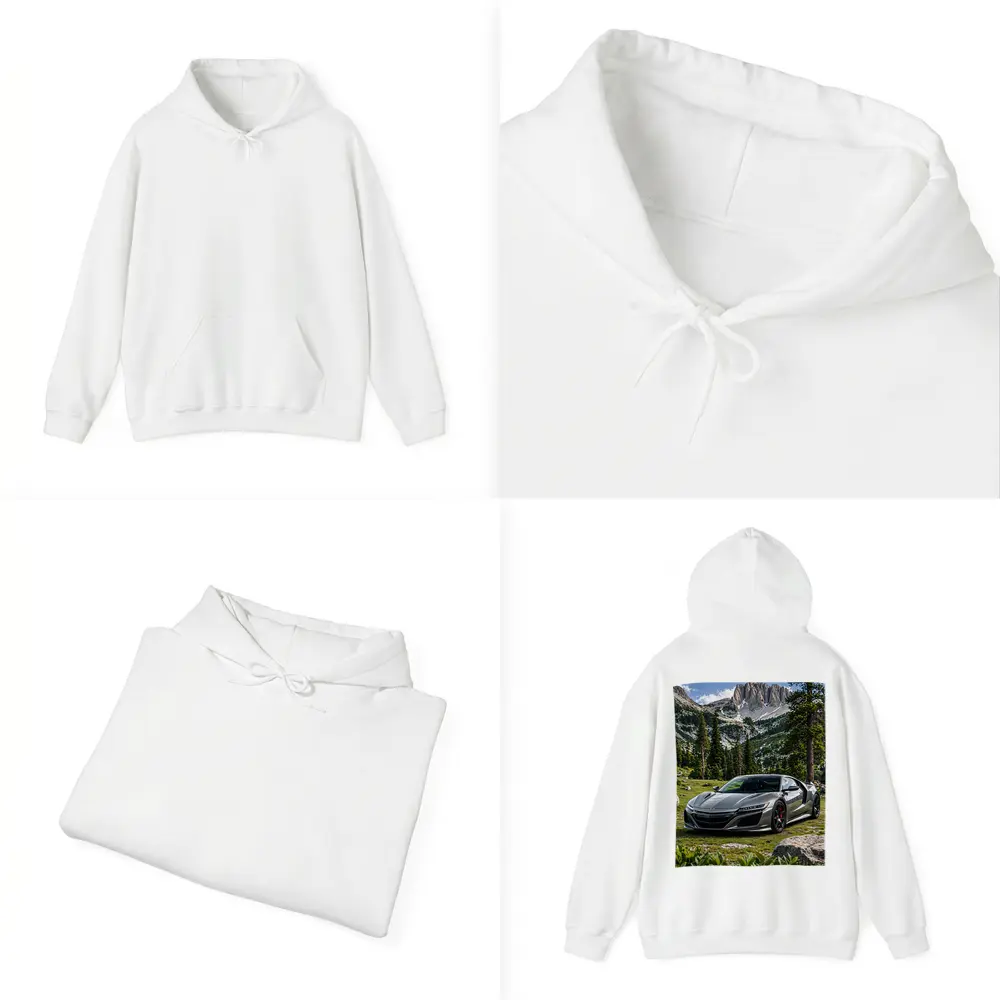 Honda NSX Silver Supercar Mountain Forest – Hoodies