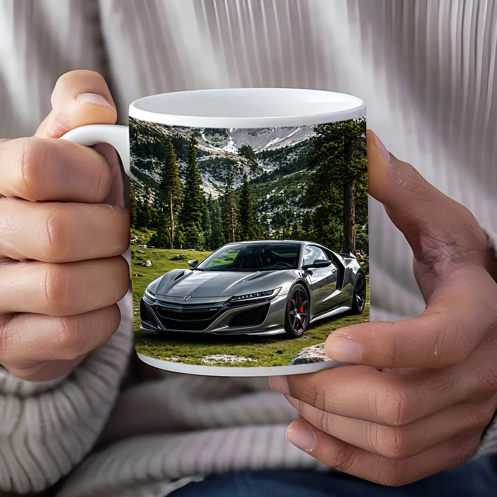 Honda NSX Silver Supercar Mountain Forest – Mugs