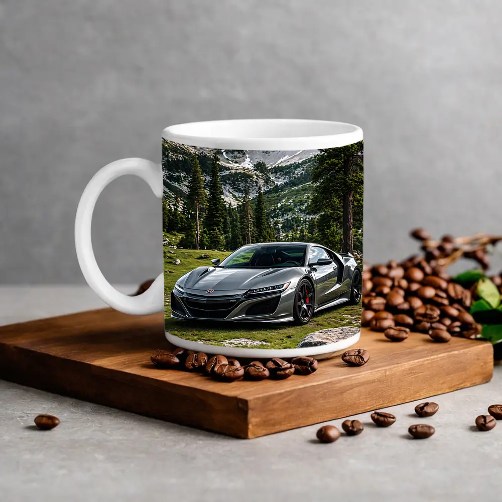 Honda NSX Silver Supercar Mountain Forest – Mugs