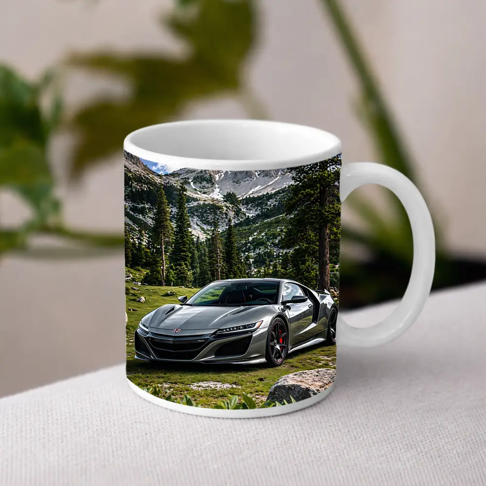 Honda NSX Silver Supercar Mountain Forest – Mugs