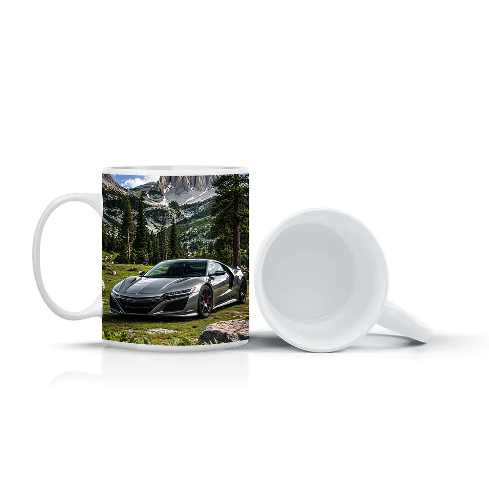 Honda NSX Silver Supercar Mountain Forest – Mugs