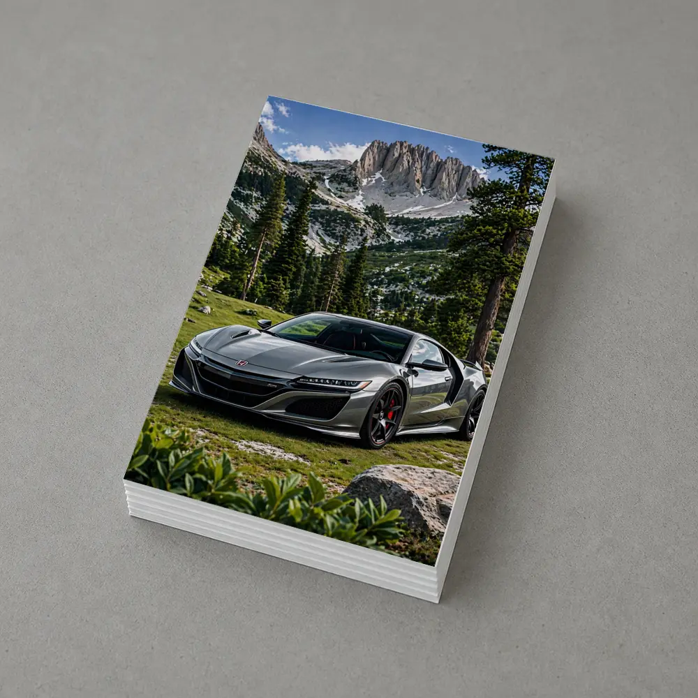 Honda NSX Silver Supercar Mountain Forest – Postcards