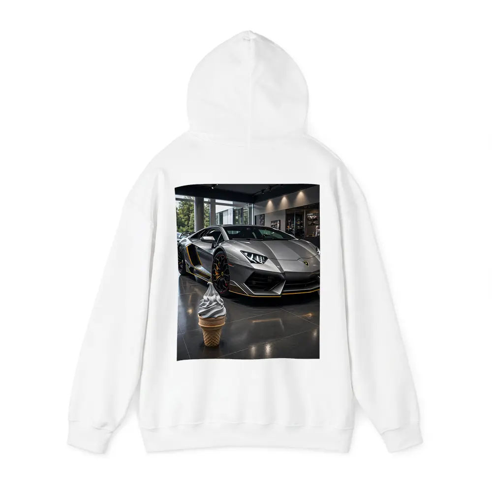 Lamborghini Aventador Silver In Dealership Showroom – Hoodies