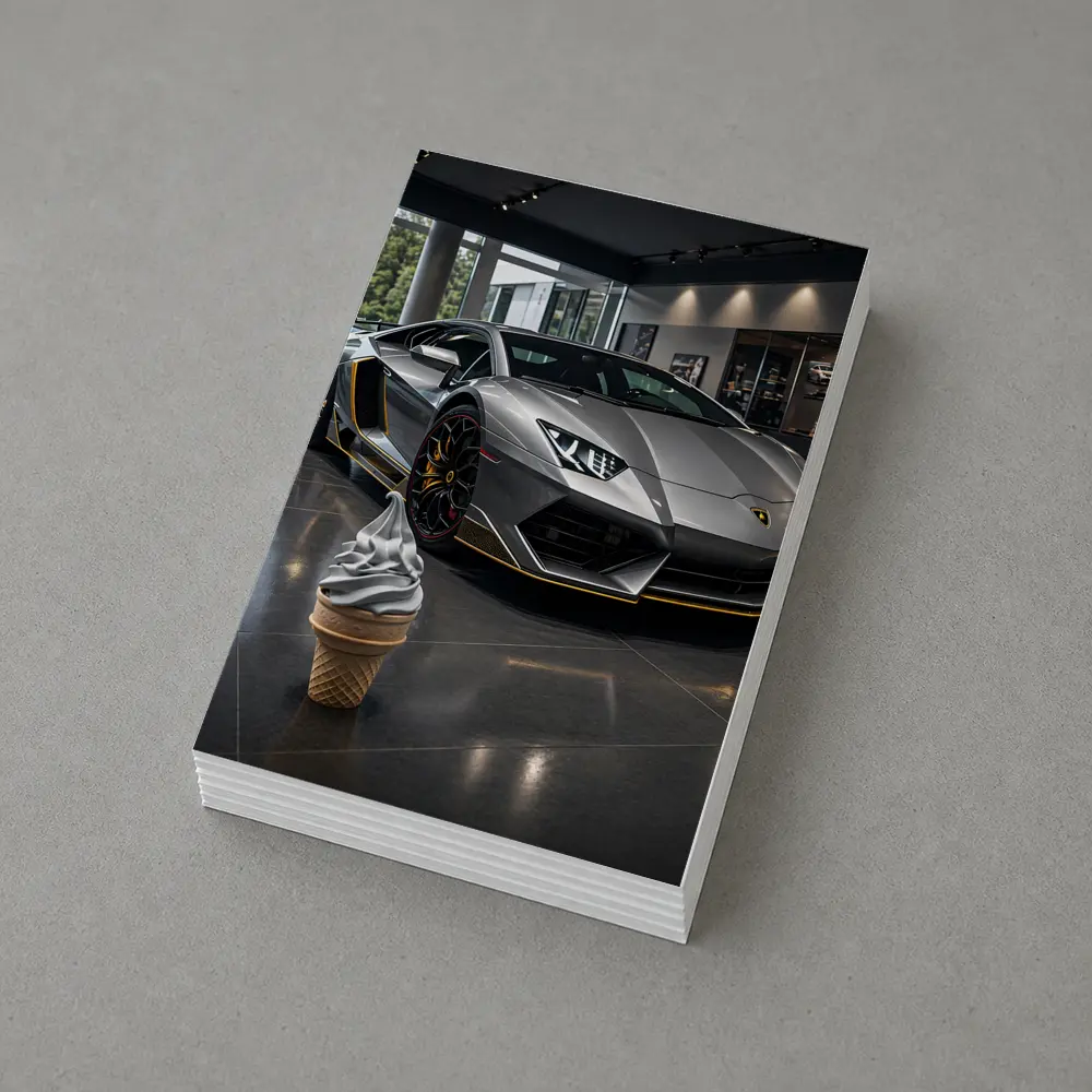 Lamborghini Aventador Silver In Dealership Showroom – Postcards