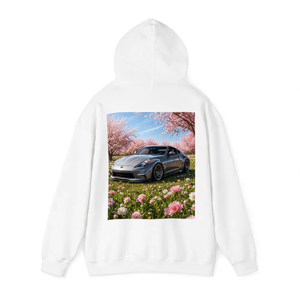 Nissan 370Z Gray Sports Car Cherry Blossoms – Hoodies
