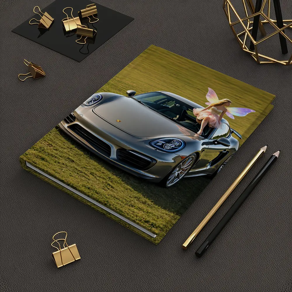 Porsche Cayman Silver Fairy Girl Green Field – Notebooks