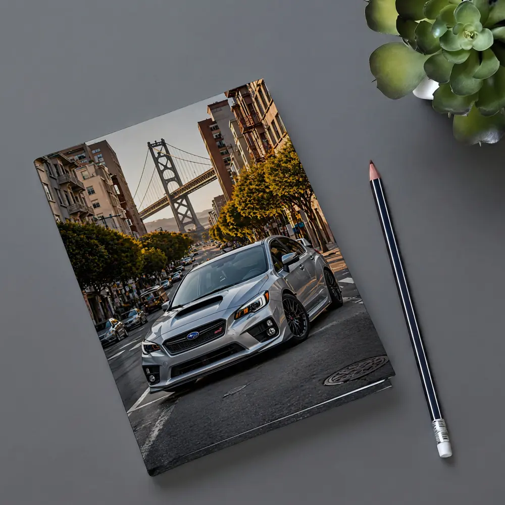 Subaru WRX STI Silver San Francisco Street – Notebooks