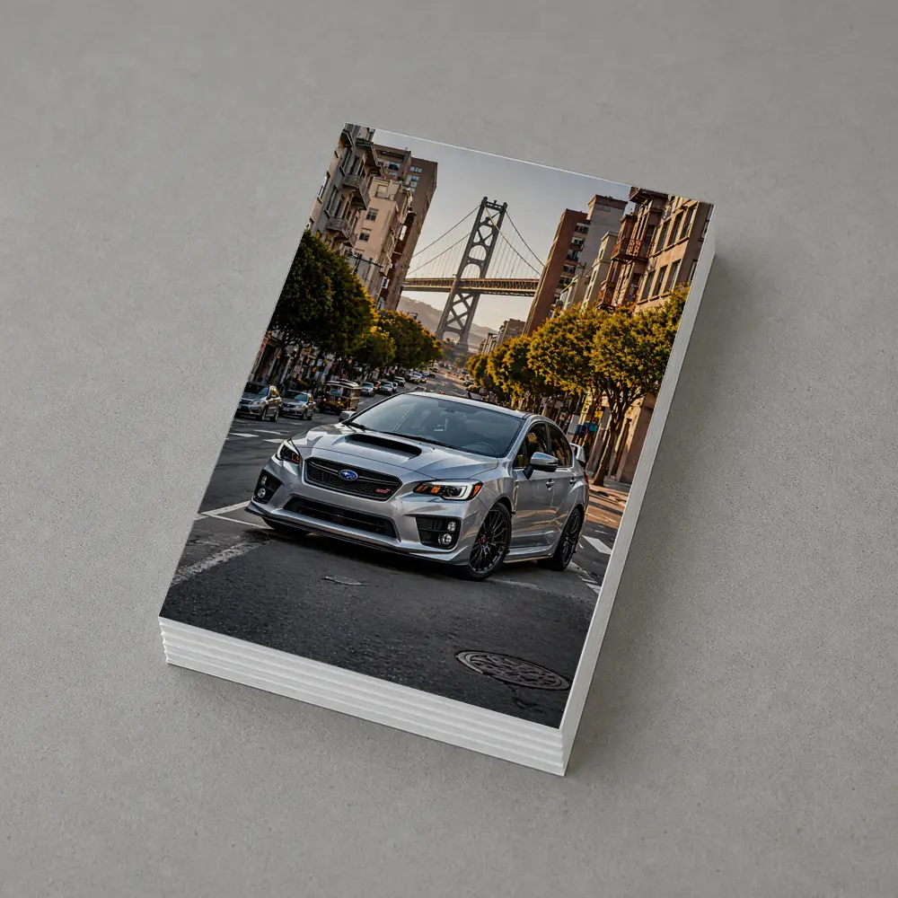 Subaru WRX STI Silver San Francisco Street – Postcards