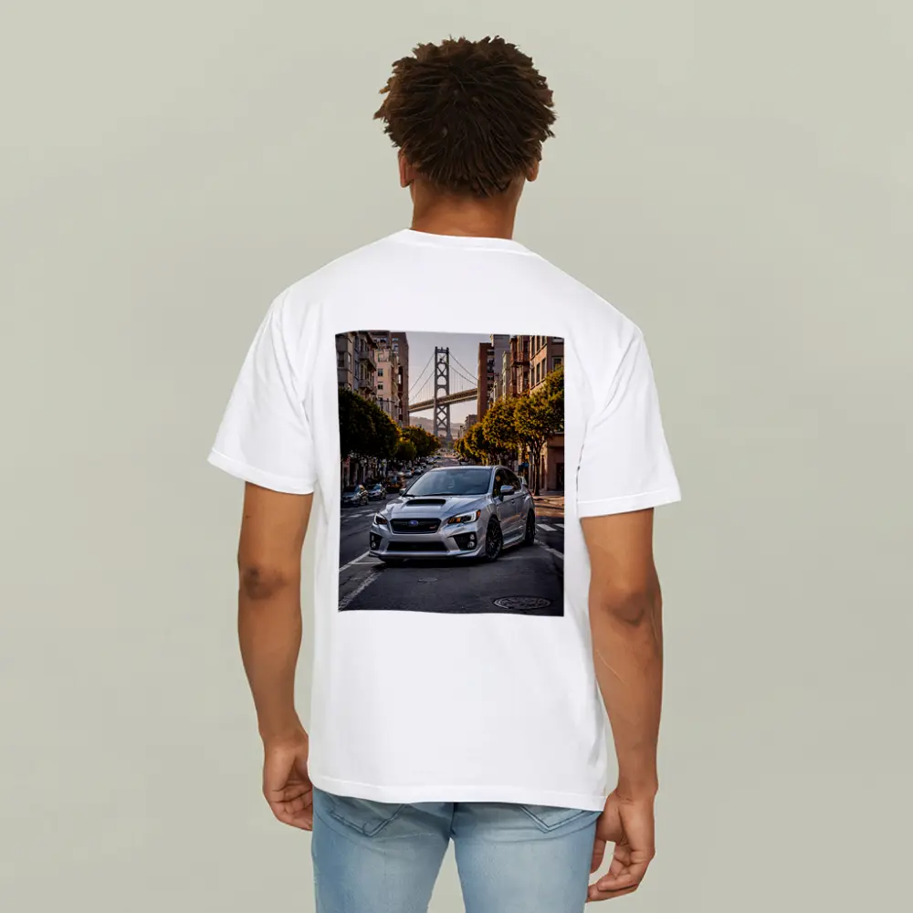 Subaru WRX STI Silver San Francisco Street – T-Shirts