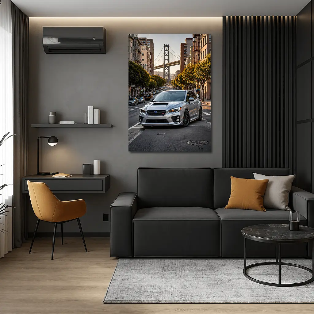 Subaru WRX STI Silver San Francisco Street – Wall Art