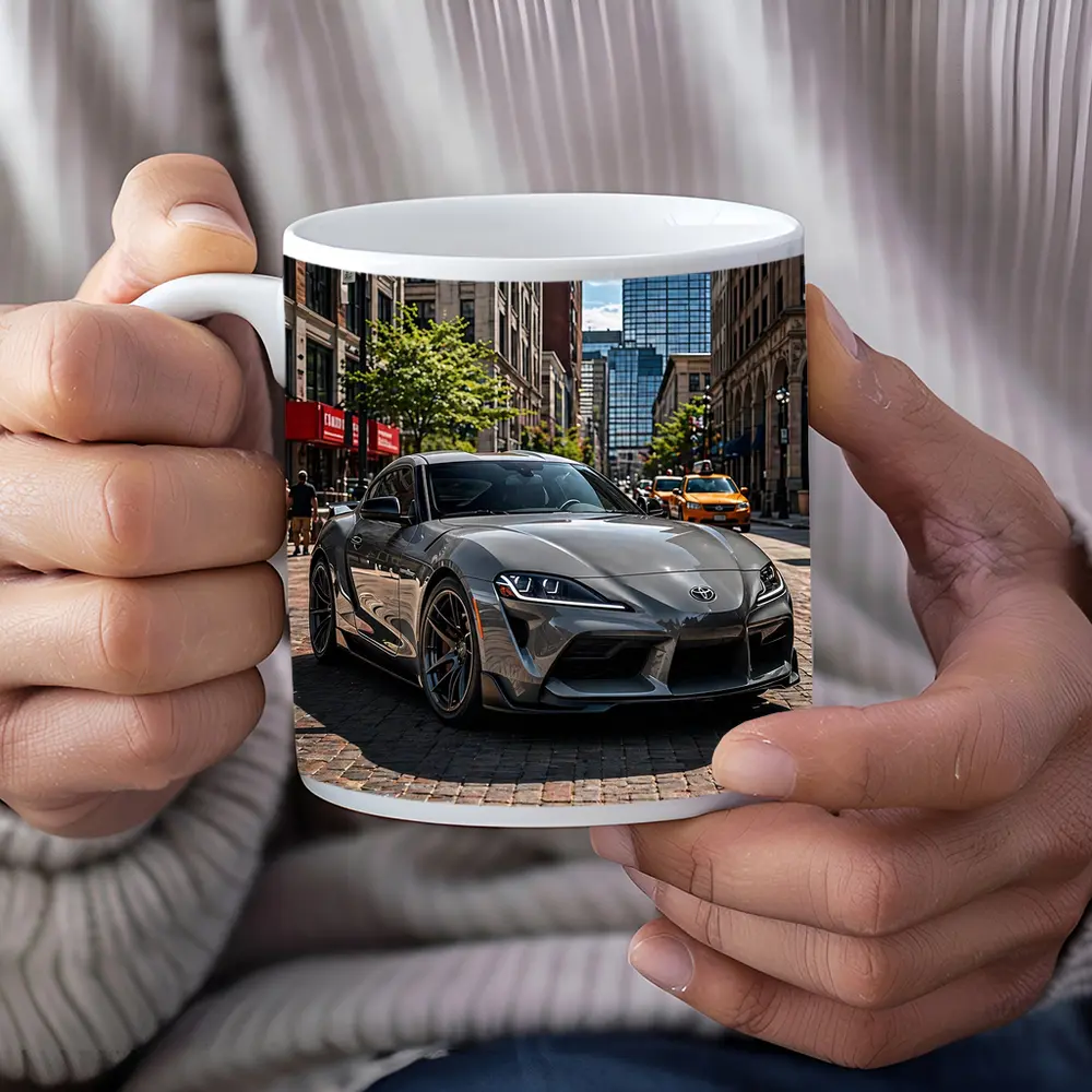 Toyota Supra Gray Sports Car City Street – Mugs