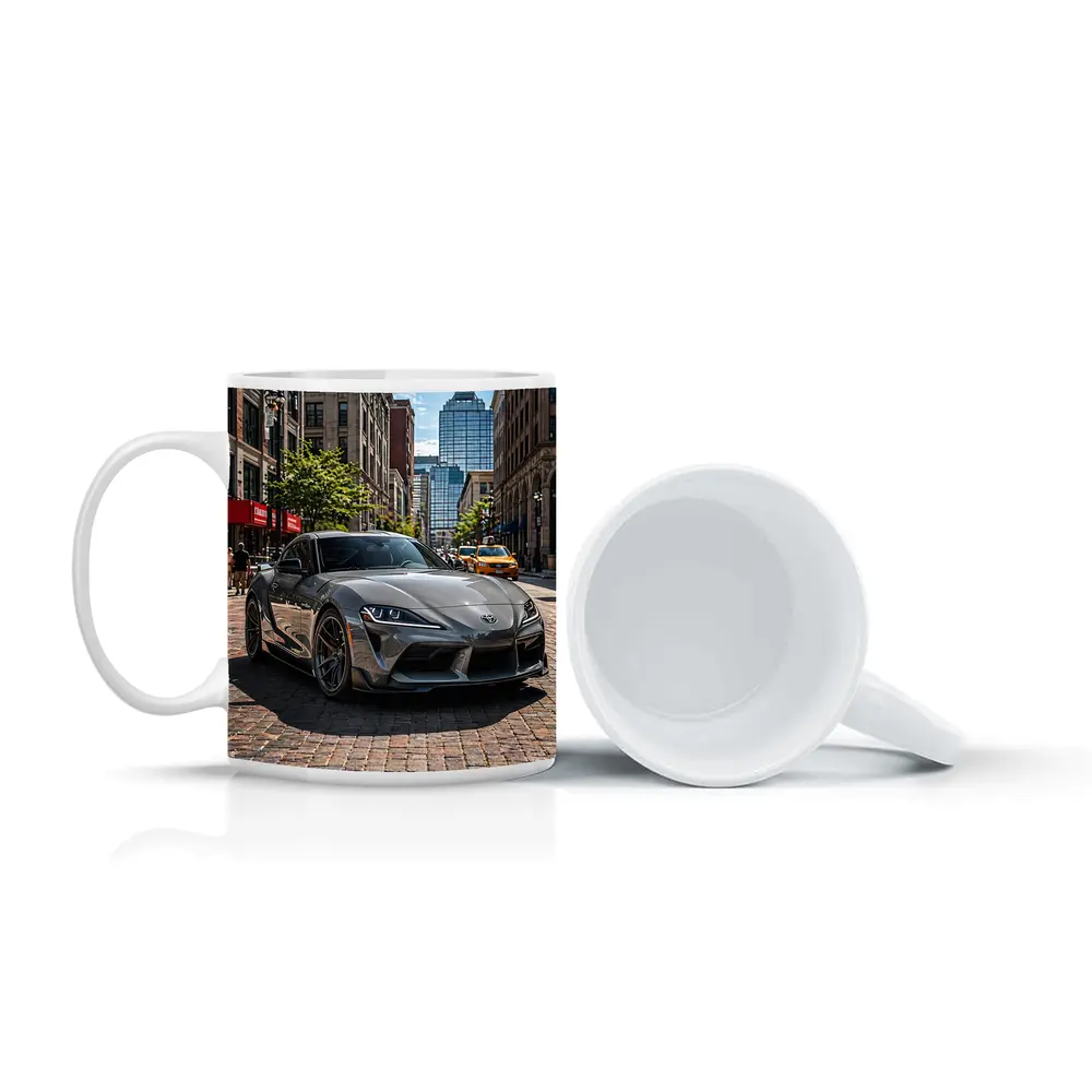 Toyota Supra Gray Sports Car City Street – Mugs