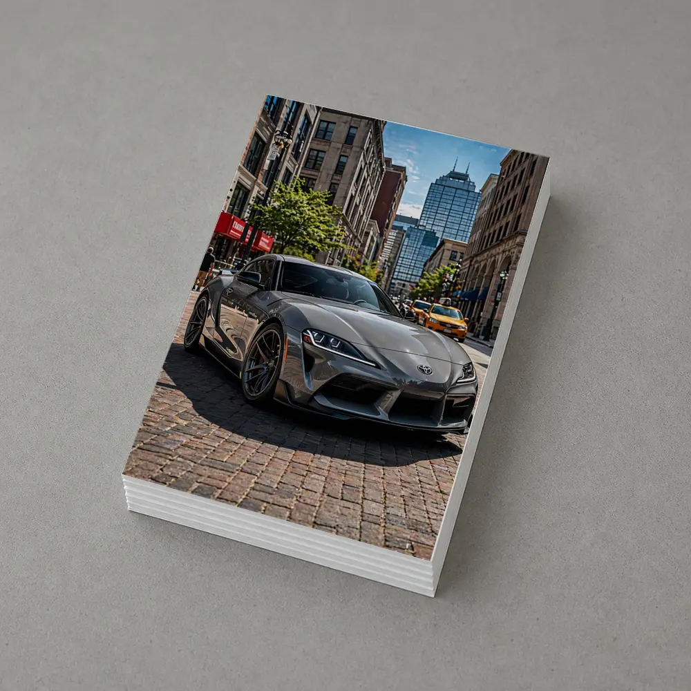Toyota Supra Gray Sports Car City Street – Postcards