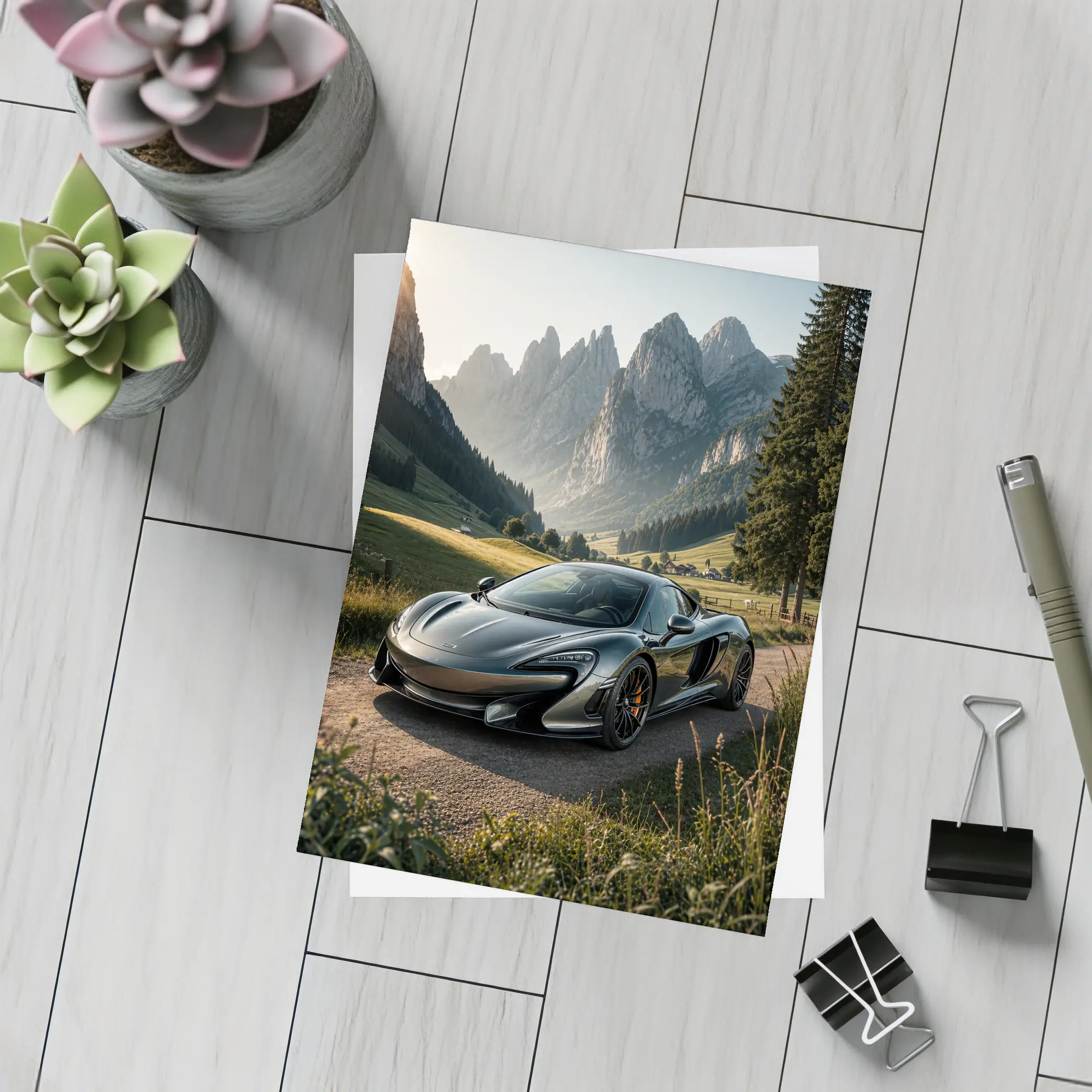 McLaren 570S Gray Supercar Mountain Valley – Postcards