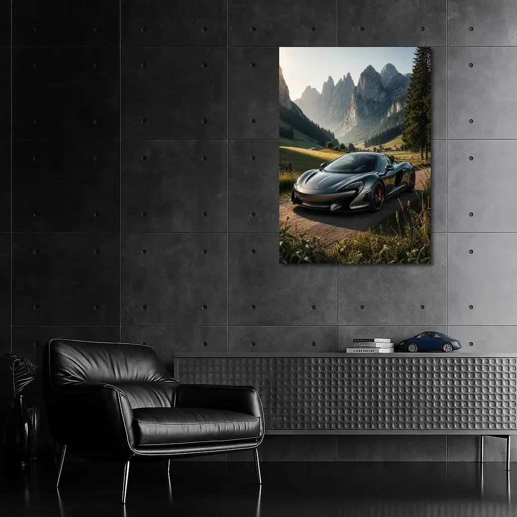 McLaren 570S Gray Supercar Mountain Valley – Wall Art