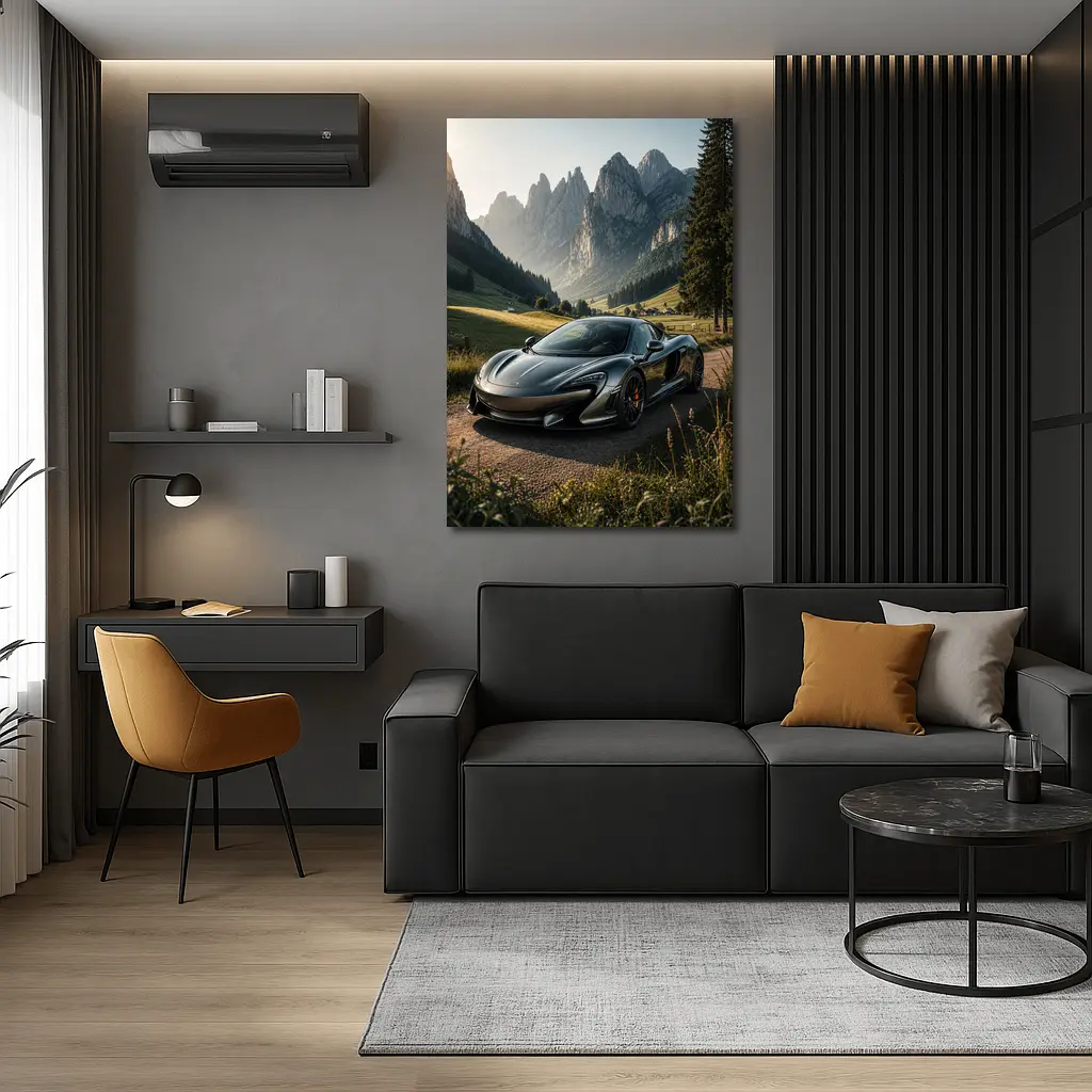 McLaren 570S Gray Supercar Mountain Valley – Wall Art