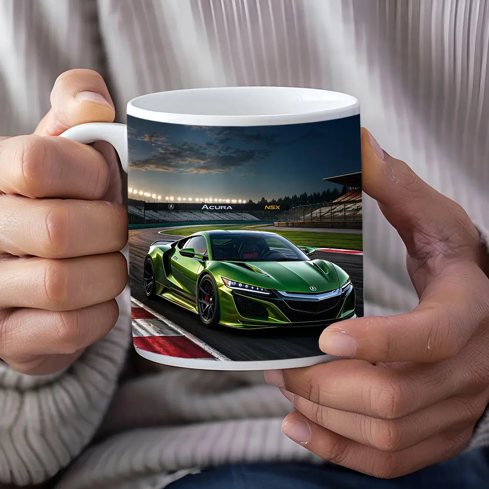 Acura NSX Green Sports Car Race Track – Mugs