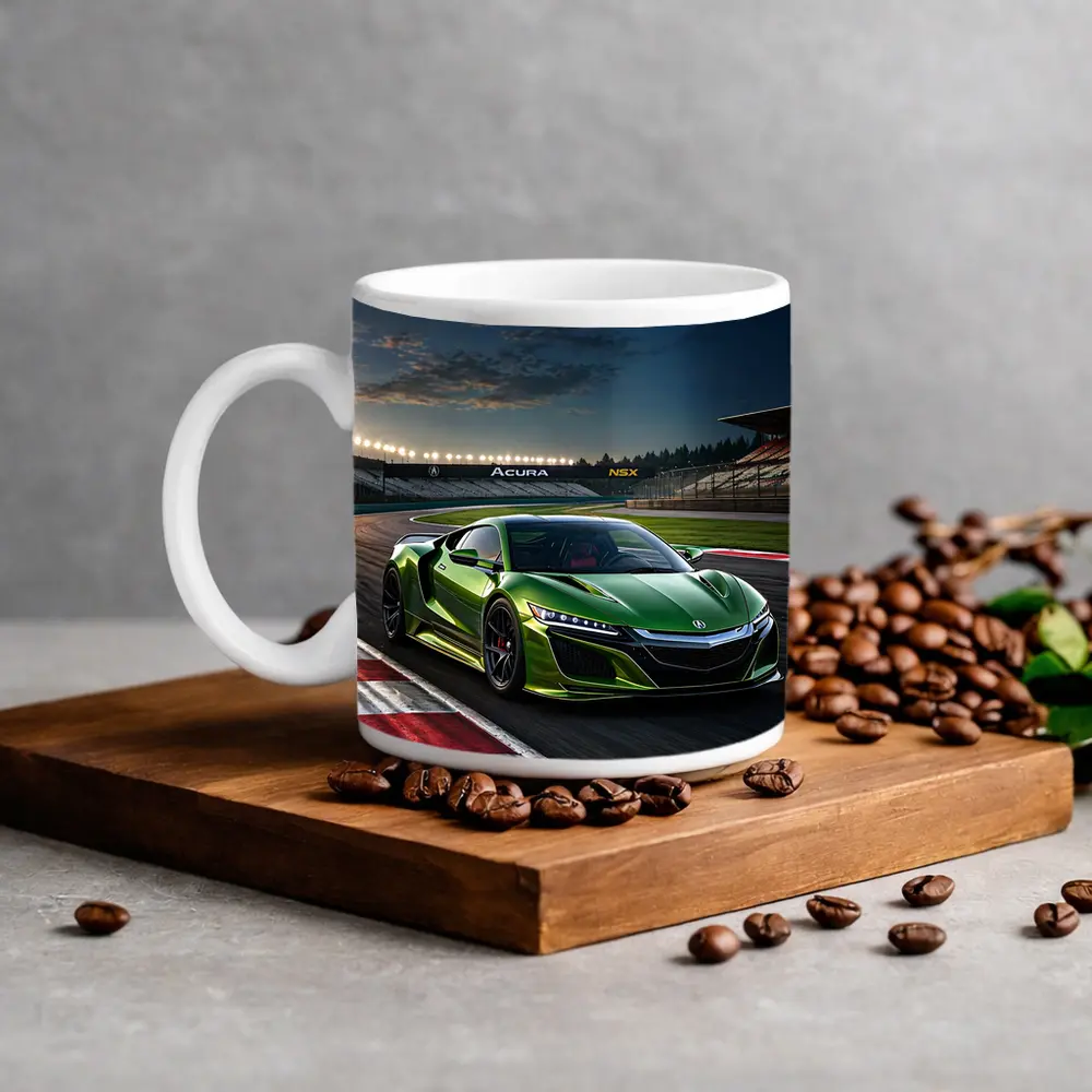 Acura NSX Green Sports Car Race Track – Mugs