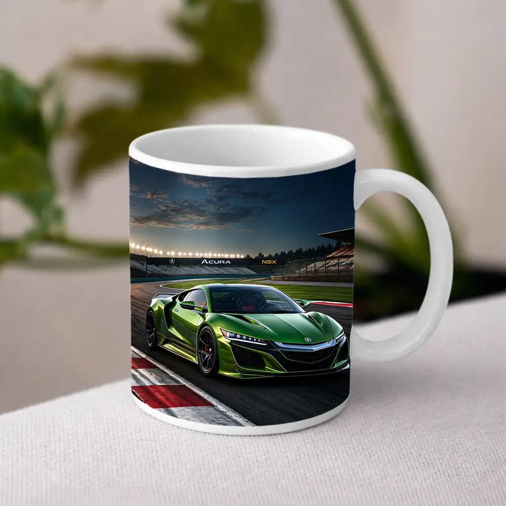 Acura NSX Green Sports Car Race Track – Mugs