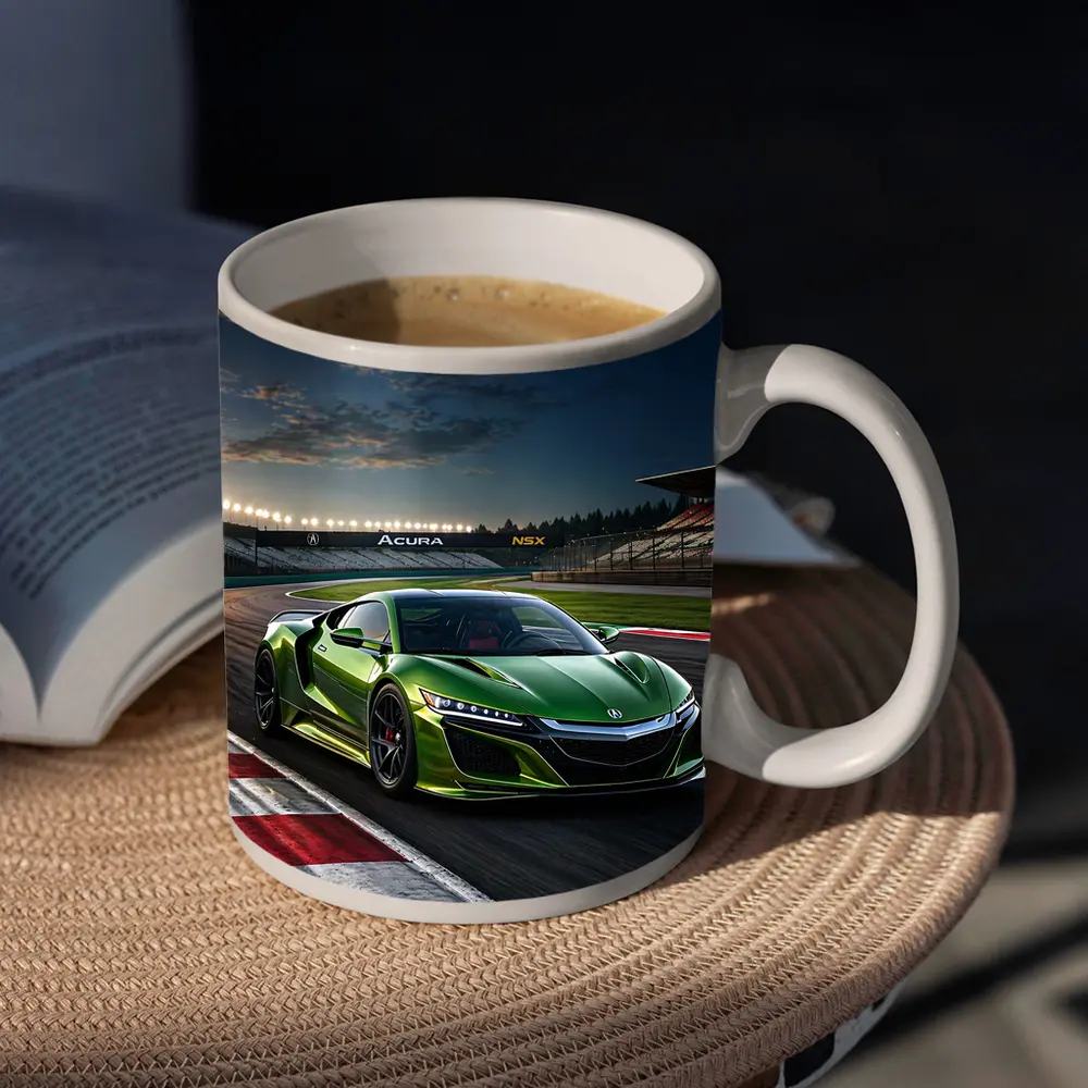 Acura NSX Green Sports Car Race Track – Mugs