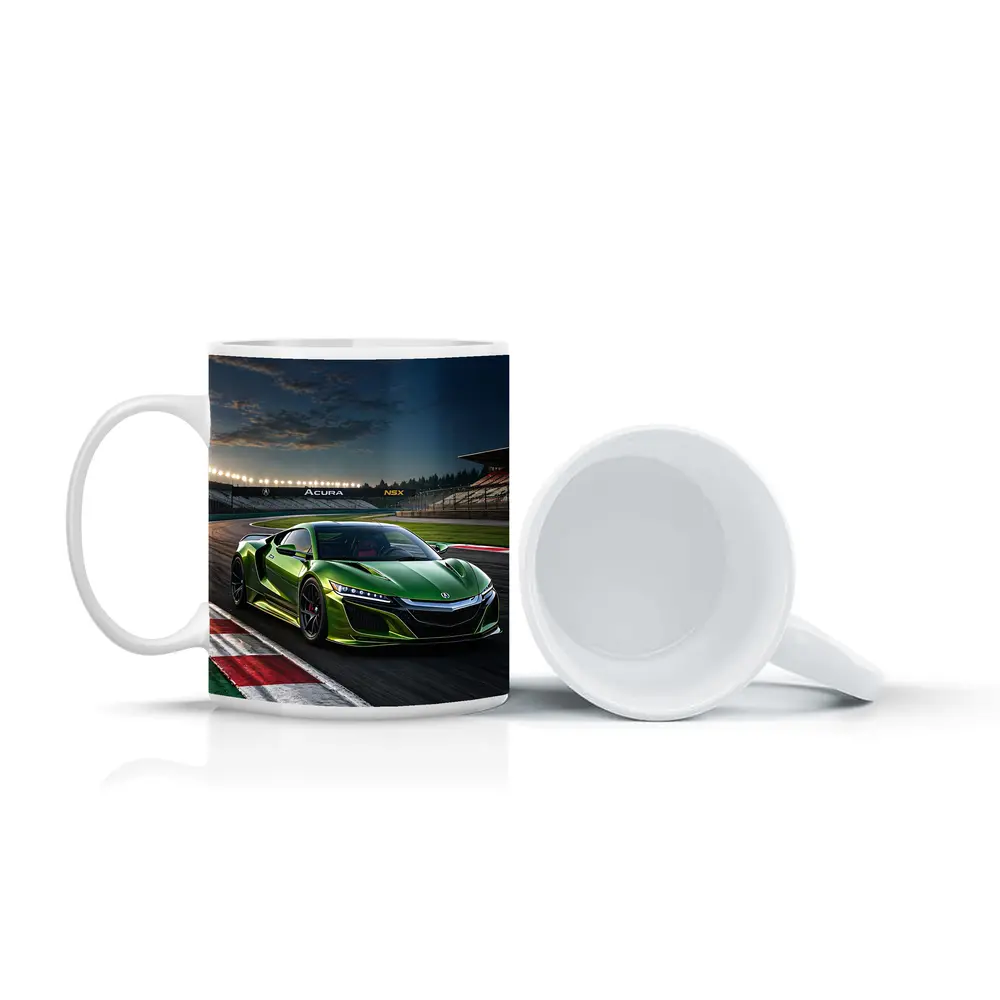 Acura NSX Green Sports Car Race Track – Mugs