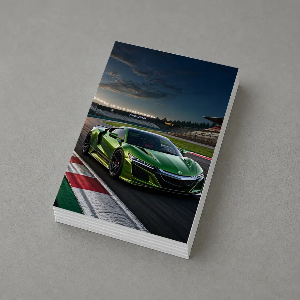 Acura NSX Green Sports Car Race Track – Postcards