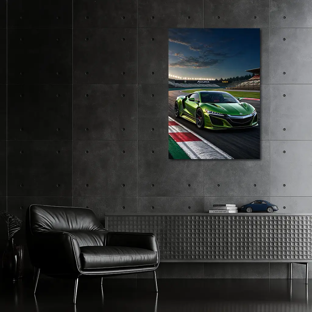 Acura NSX Green Sports Car Race Track – Wall Art