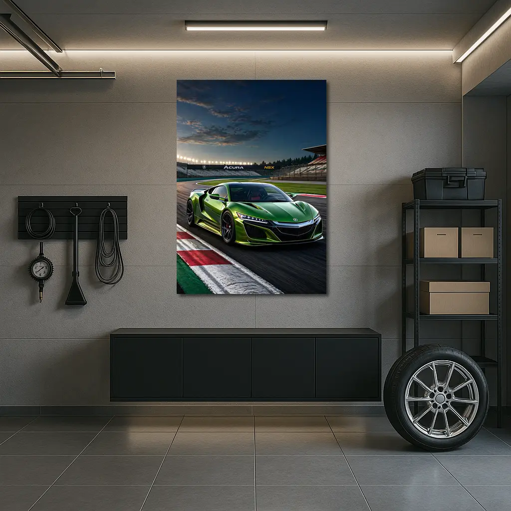 Acura NSX Green Sports Car Race Track – Wall Art