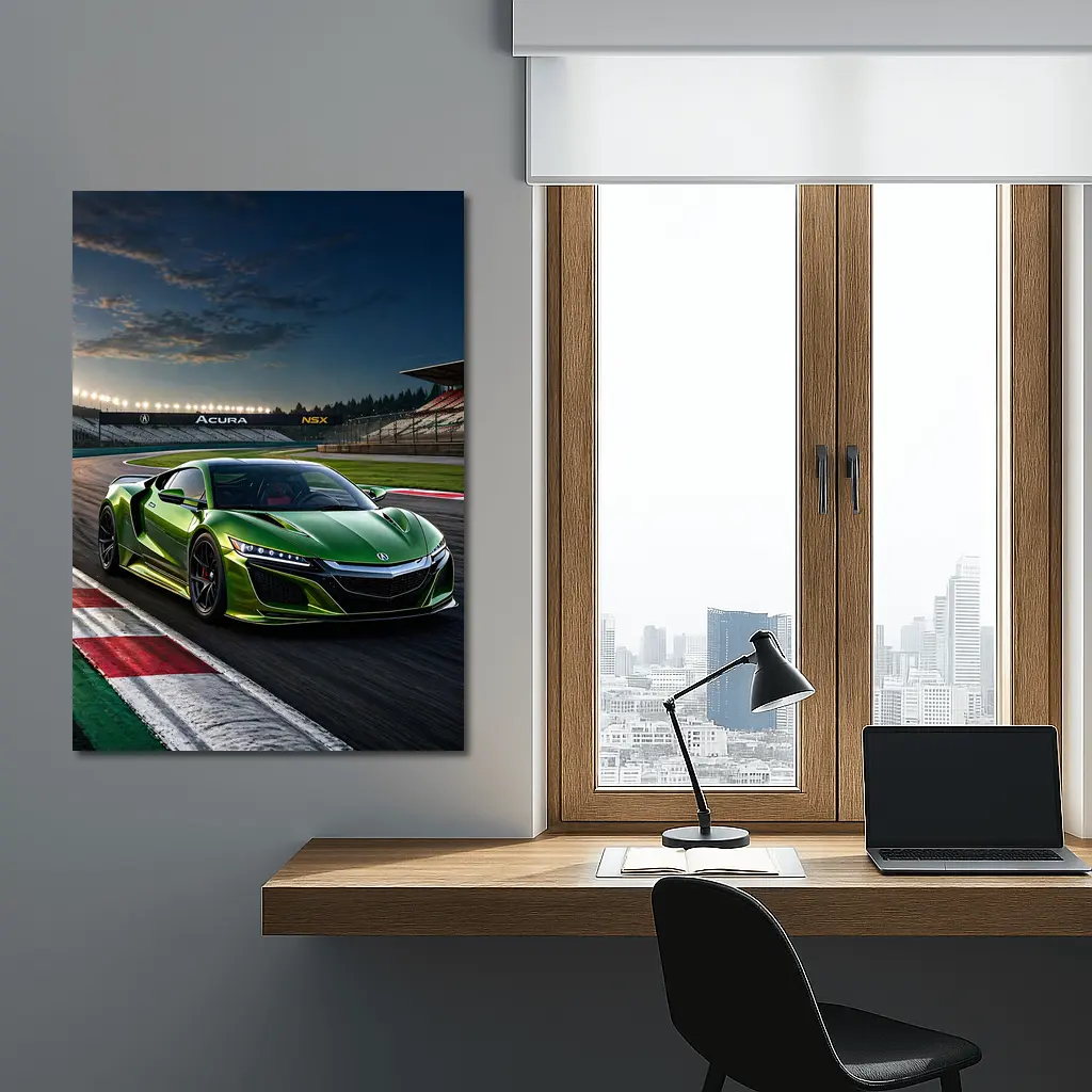 Acura NSX Green Sports Car Race Track – Wall Art
