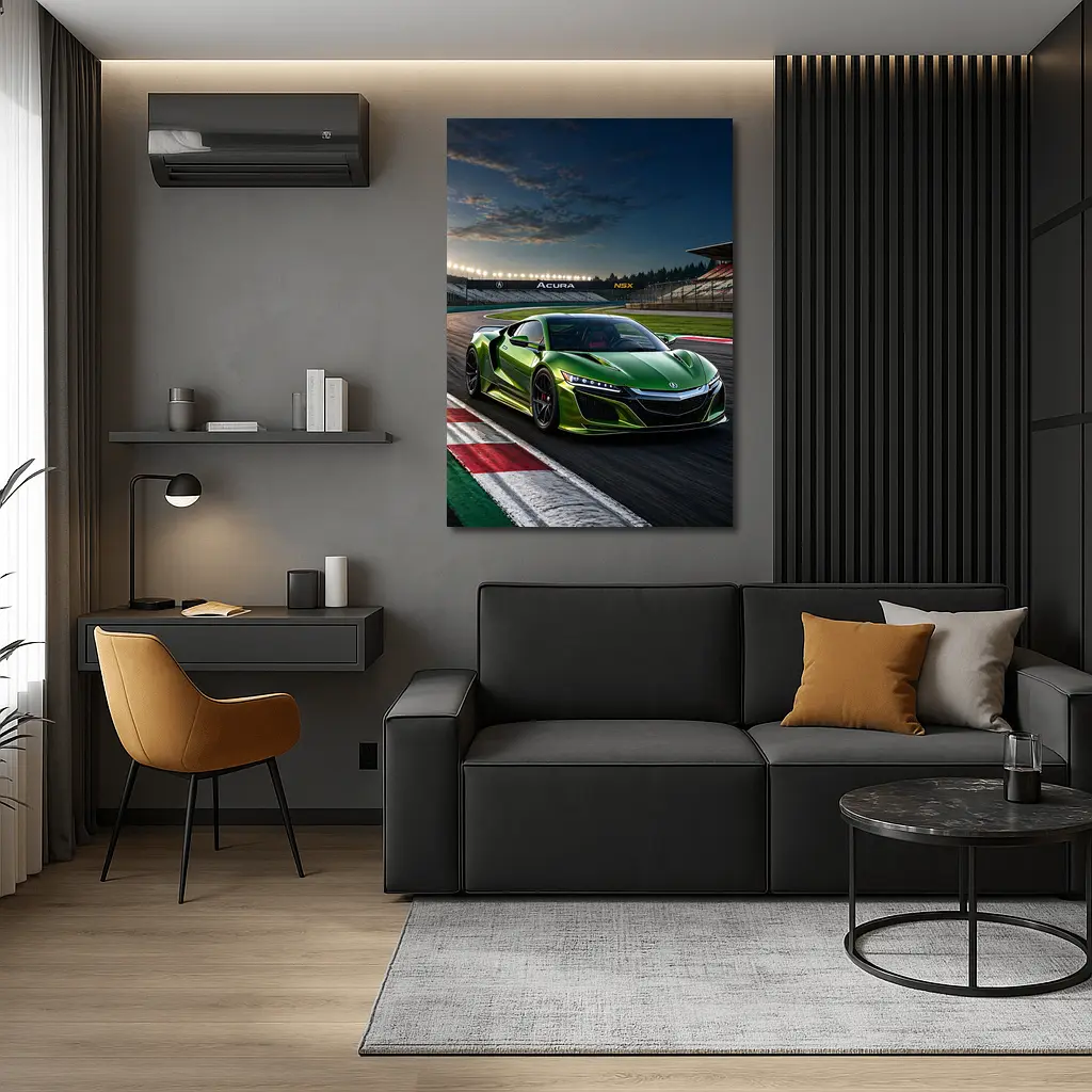 Acura NSX Green Sports Car Race Track – Wall Art