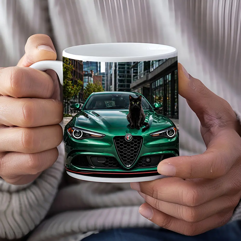 Alfa Romeo Giulia Black Cat City Street – Mugs