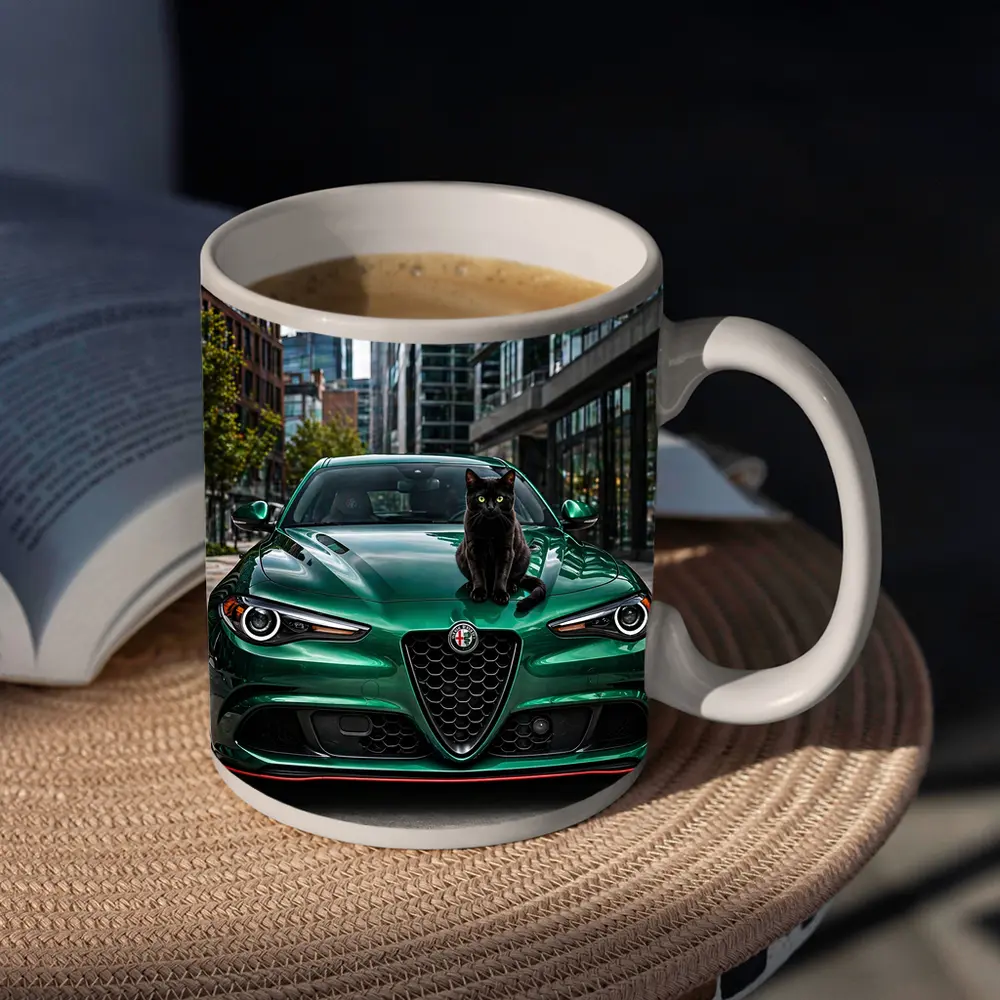 Alfa Romeo Giulia Black Cat City Street – Mugs