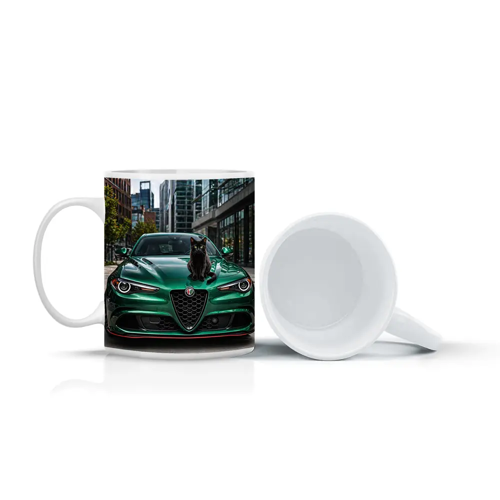 Alfa Romeo Giulia Black Cat City Street – Mugs