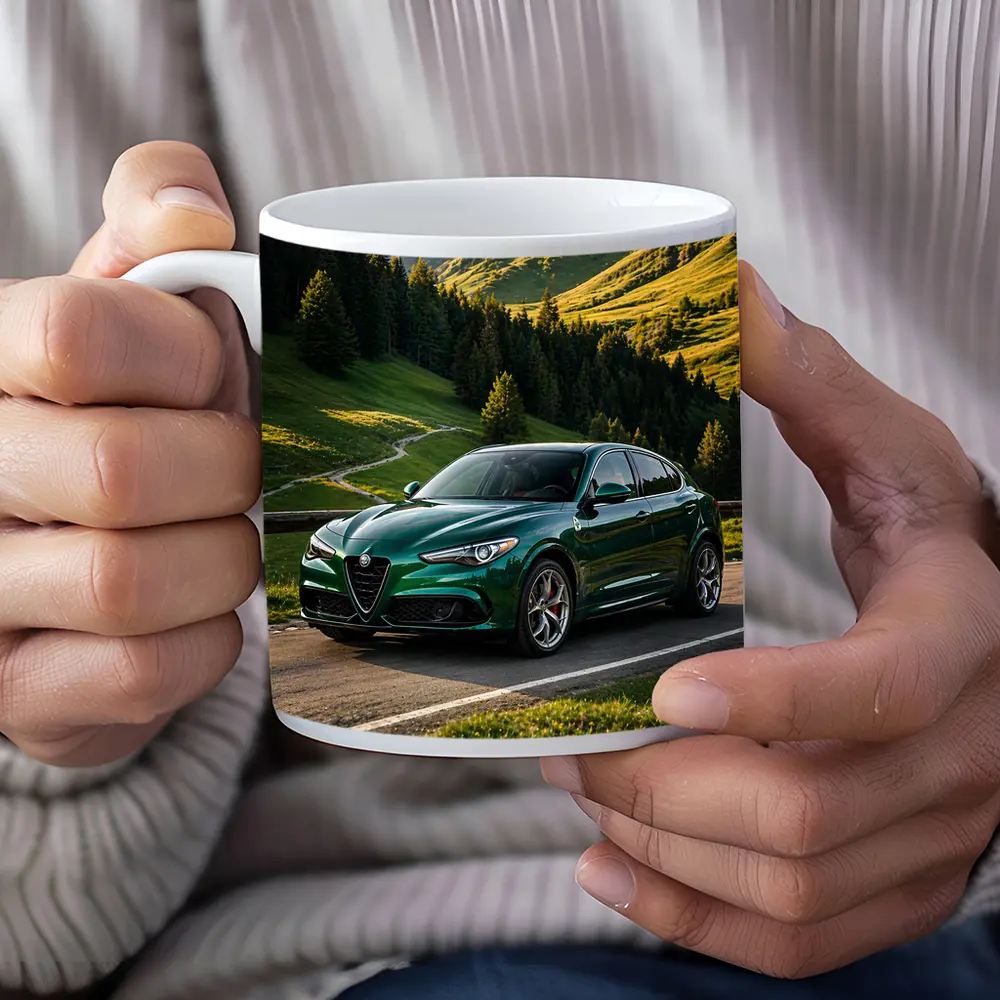 Alfa Romeo Stelvio Green Alpine Mountain Road – Mugs