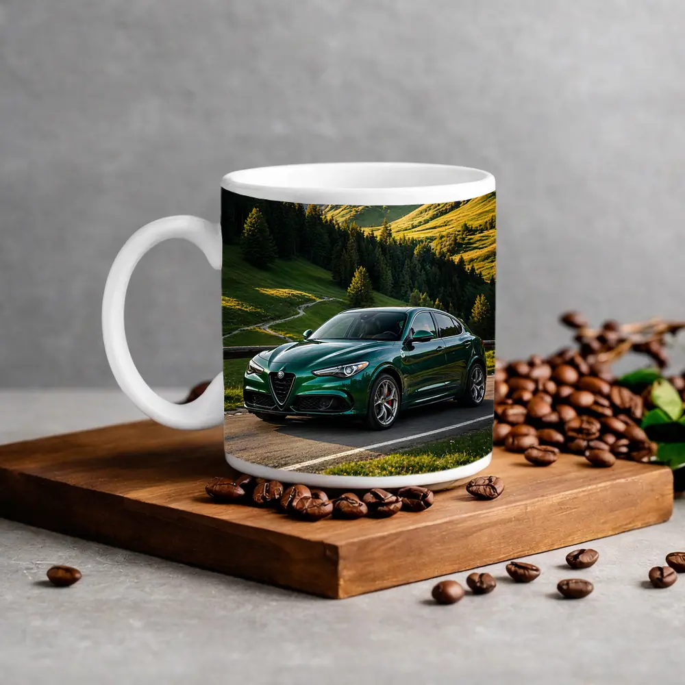 Alfa Romeo Stelvio Green Alpine Mountain Road – Mugs