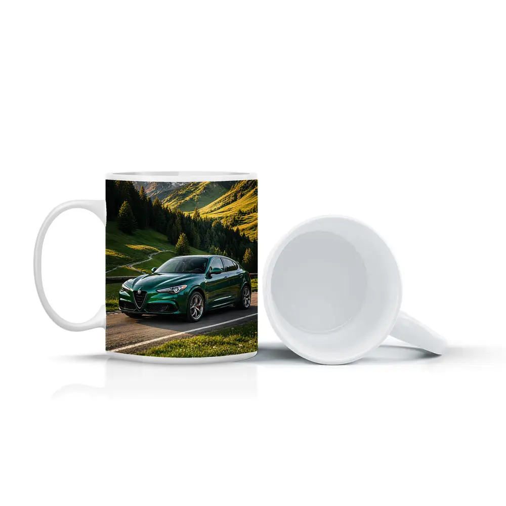 Alfa Romeo Stelvio Green Alpine Mountain Road – Mugs